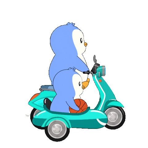 Driving On My Way Sticker by Pudgy Penguins