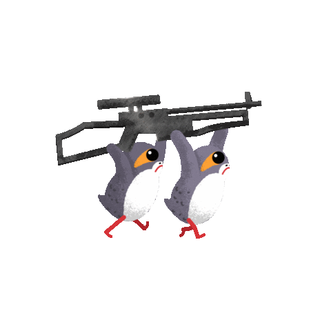r0br starwars porgs robr Sticker
