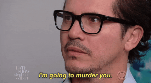 john leguizamo im going to murder you GIF by The Late Show With Stephen Colbert