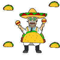 Foodie Tacos Sticker by 3dFrankenPunks