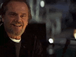 Celebrity gif. We zoom in on Jack Nicholson slowly nodding his head with a creepy grin.