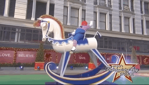 Macys Parade Rocking Horse GIF by The 96th Macy’s Thanksgiving Day Parade