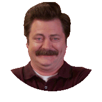 Happy Ron Swanson Sticker by reactionstickers