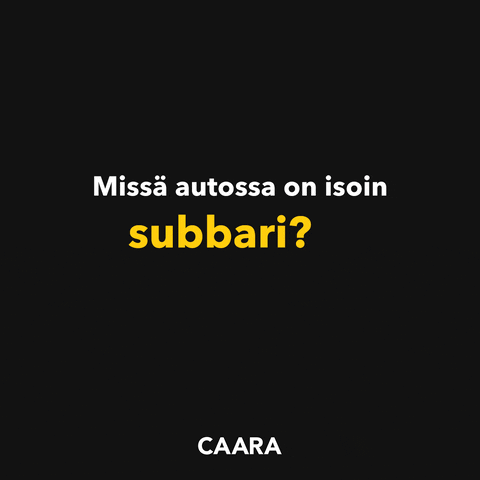auto subwoofer GIF by Caara – uuden ajan autokauppa