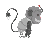 clevendeavgames run robot monkey uch Sticker