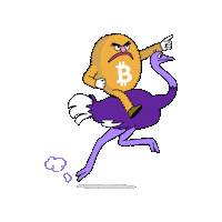 Bitcoin Ostrich Sticker by herecomesbitcoin