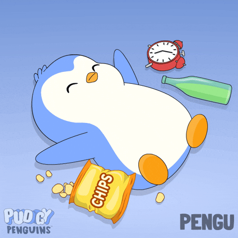 Tired Good Morning GIF by Pudgy Penguins