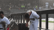 fayettevillewoodpeckers baseball rain hair flip milb GIF