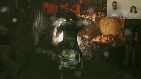 giphygifmaker scared ahhh tomb raider jump scare GIF