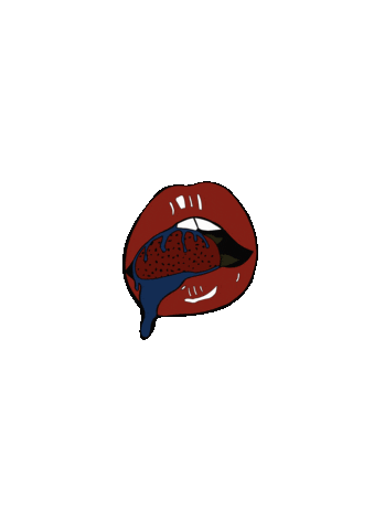 jarnikiara giphyupload pop lips strawberry Sticker