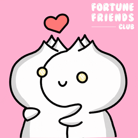 FortuneFriends_ giphyupload heart food hug GIF