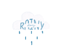 danuguay blue cloud rainy danuguay Sticker