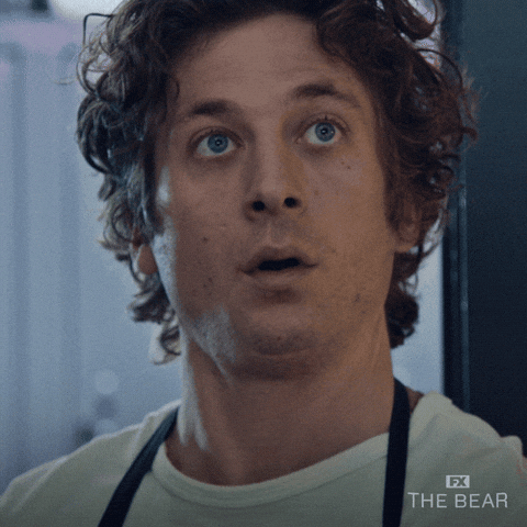 Carmy from The Bear looks up, overwhelmed, with caption: “I hate this feeling.”_nonprofit humour