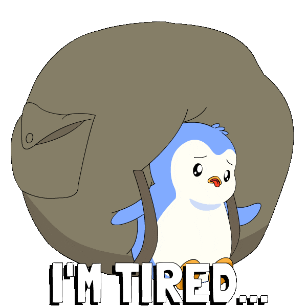 Sleepy Over It Sticker by Pudgy Penguins