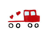 nouchnuz love heart travel truck Sticker