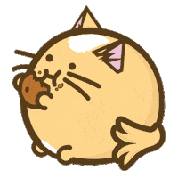 Fuzzballs anime cat cute food Sticker