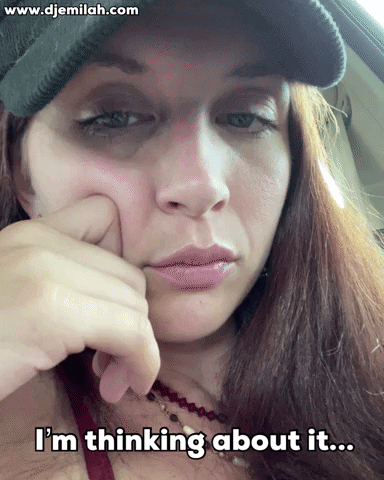 Let Me Think Thinking GIF by Djemilah Birnie