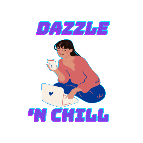 dazzle4rare giphygifmaker chill tea laptop Sticker