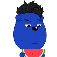 OrangeCube eating eat yum watermelon Sticker