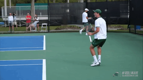 men's tennis wave GIF by GreenWave