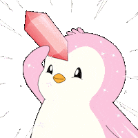 Pink Sparkling Sticker by Pudgy Penguins
