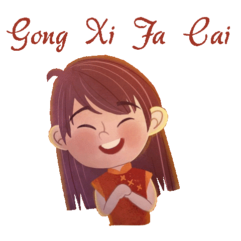 cinsonart giphyupload girl chinese gong xi fa cai Sticker