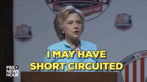 confused hillary clinton GIF by Political Products Online