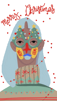 Happy Christmas Tree Sticker
