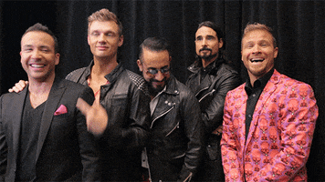backstreet boys laughing GIF by iHeartRadio