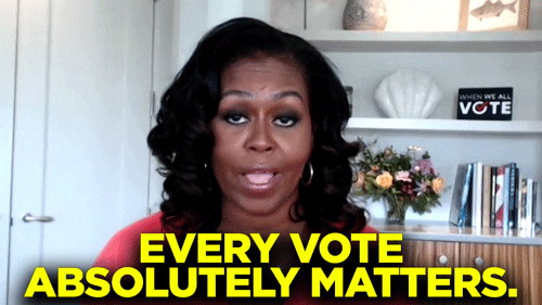 Michelle Obama Vote GIF by Team Coco