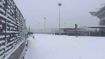 Snowfall Turns AC Milan Stadium White