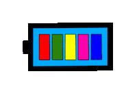 waki_illustration colorful error battery waki07 Sticker