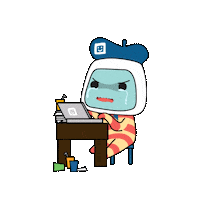 Tired Work Sticker by Fun Cican