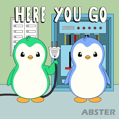 Penguin Here You Go GIF by Abster