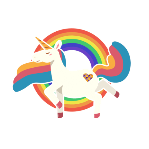 happy rainbow Sticker by alearause