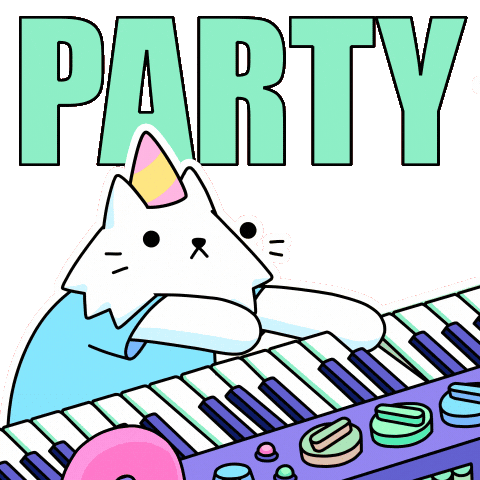 Cat Celebrate Sticker by doodles