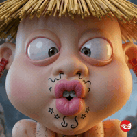 Funny Face Kiss GIF