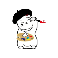 Yudesign cat artist japan color Sticker