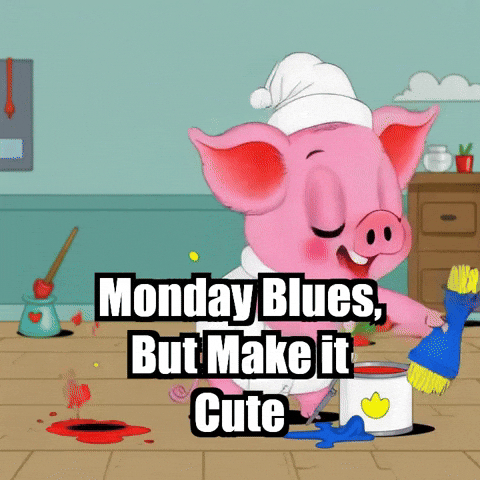 Sleepy Monday Blues GIF by The Pigasso