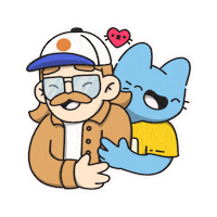 Blue Cat Love Sticker by Cool Cats