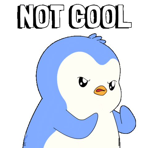 Angry Not Cool Sticker by Pudgy Penguins