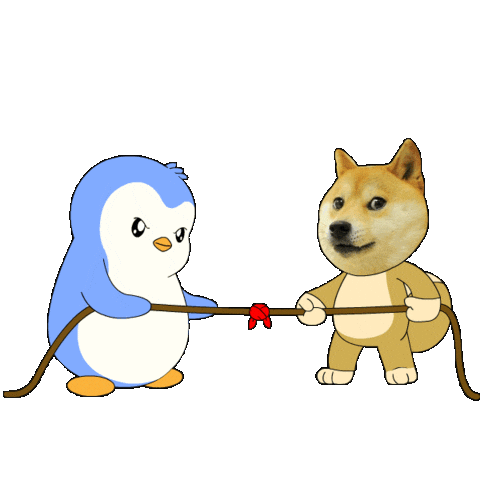 Tug Of War Win Sticker by Pudgy Penguins
