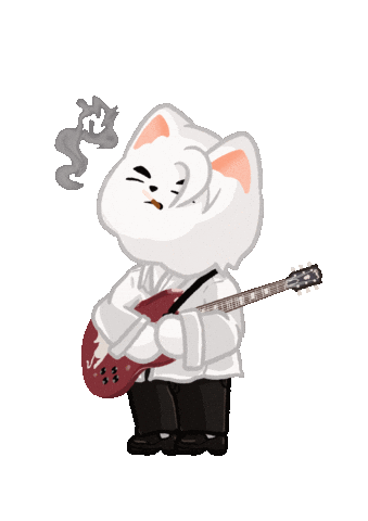 JulieAite giphyupload guitar mile samoyed Sticker