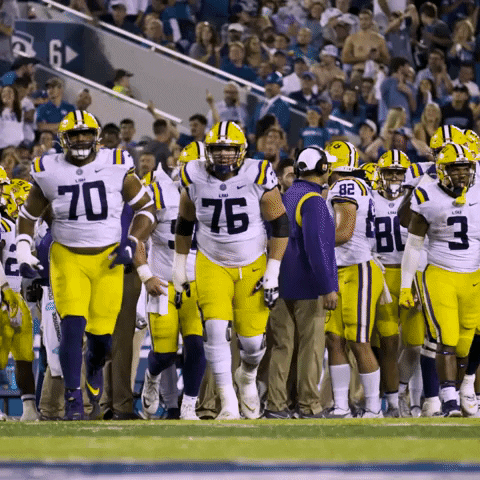 Offensive Line Football GIF by LSU Tigers