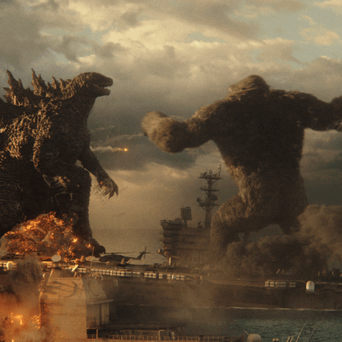 GodzillaVsKong phone monster mask punch GIF