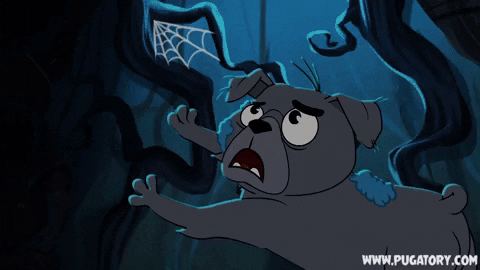 scared puppy GIF by Pugatory