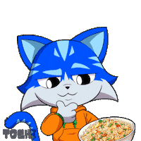 Cat Bowl Sticker by Toshithecat