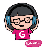girl singing Sticker by Una Geek