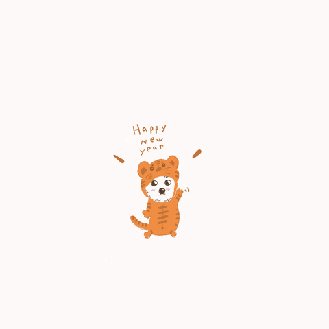 Cute-Jane dog happy new year 2022 tiger GIF