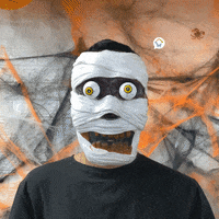 Máscara Momia Ojos Saltones Accesorio Disfraz Halloween Momi01 GIF by Cómpralo en Casa